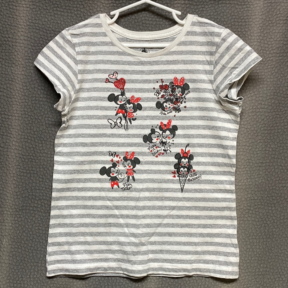 Disney Mickey X Minnie Tee Sz Youth L (10/12)